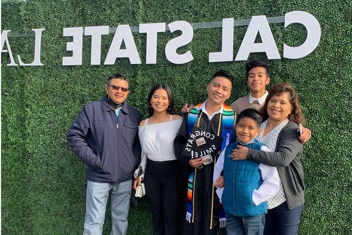Family with student at graduation